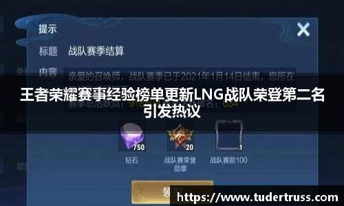 王者荣耀赛事经验榜单更新LNG战队荣登第二名引发热议